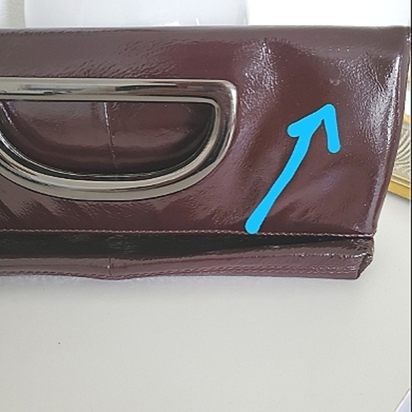 POLISHED LeatherHOBO International Brown Envelop Flap Clutch with Magnet closure - Picture 15 of 16